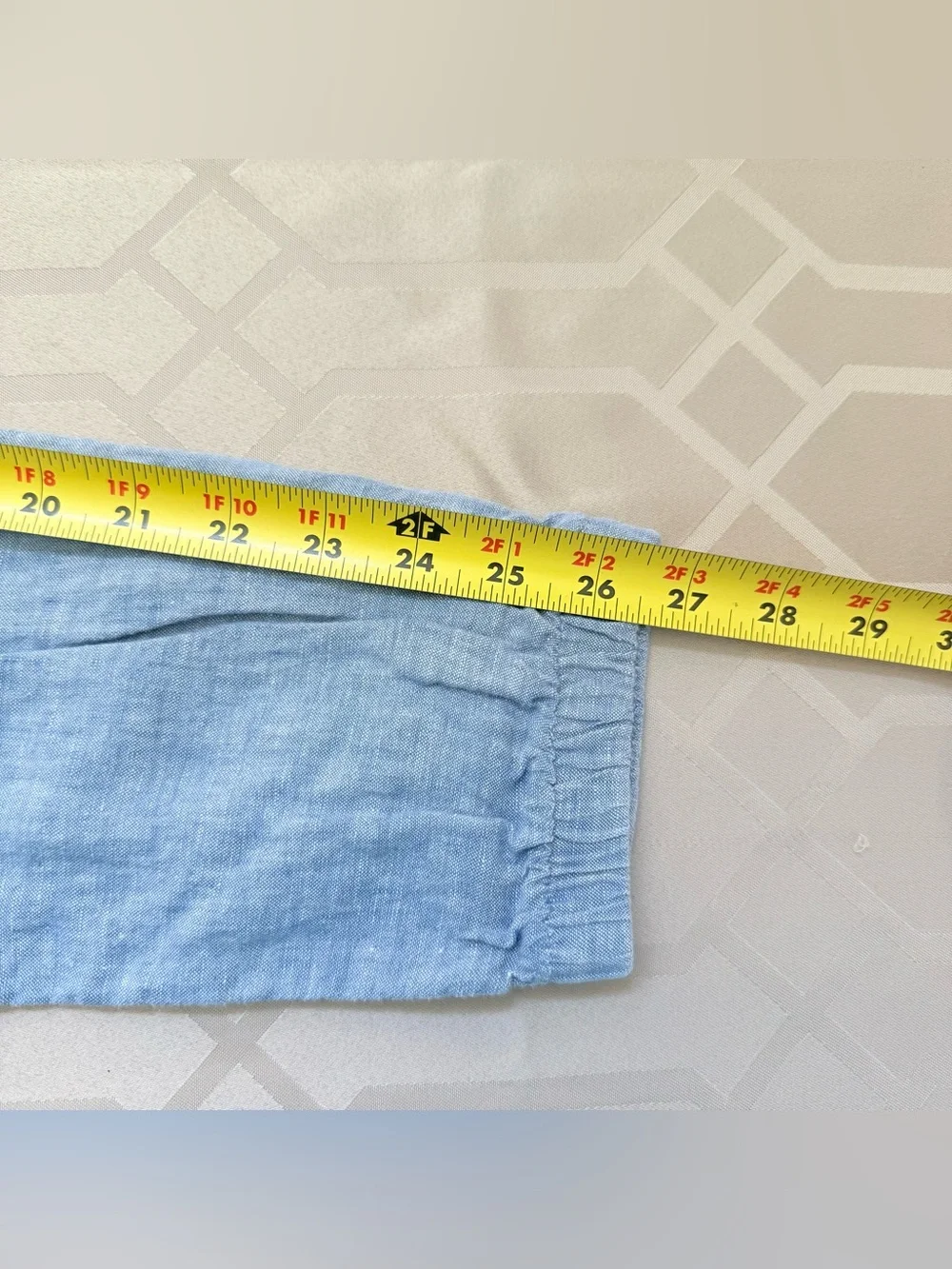 Athleta Women’s Cabo Linen Drawstring Jogger Pants Size 4 Light Blue - Picture 7 of 7